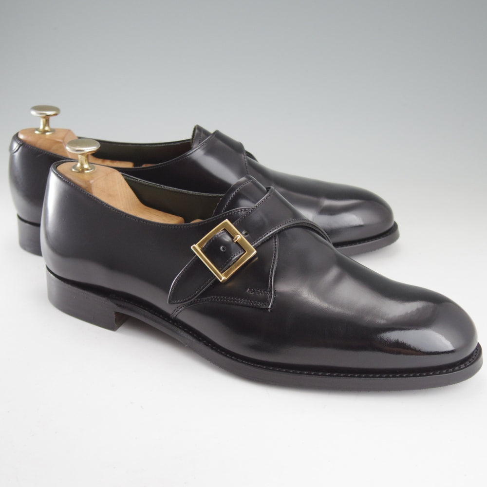 極美品★(英)チーニー 8F【貴重★BROMLEY/ナノユニバース別注】125ラスト/モンクストラップ/ポリッシュレザー/黒/メンズ/CHEANEY★o798