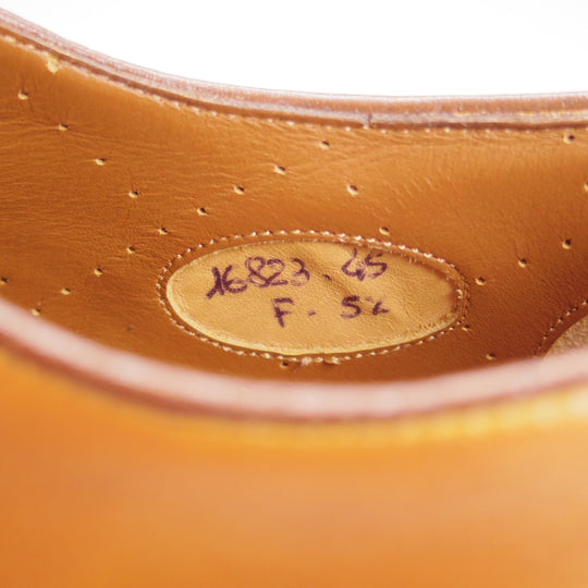 極美品★(伊)サントーニ SIZE 5.5【上級★グッドイヤーウェルテッド製法/フルブローグ】カーフ/薄茶/メンズ/Santoni★o259