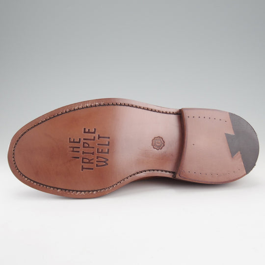 未使用★(英)グレンソン 6.5G【高額★THE TRIPLE WELT/トリプルウェルト】G-ONEライン/プレーントゥ/グレインレザー/薄茶/GRENSON★o260