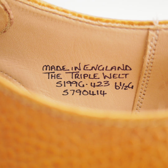 未使用★(英)グレンソン 6.5G【高額★THE TRIPLE WELT/トリプルウェルト】G-ONEライン/プレーントゥ/グレインレザー/薄茶/GRENSON★o260