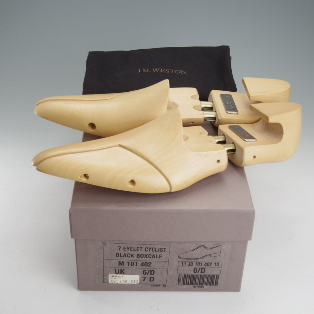 美品★J.M.ウエストン 6.5D【現行定価￥192,500-★純正ツリー付/402/フローラライン】ホールカット/J0ラスト/黒/Weston/ウエストン★o262