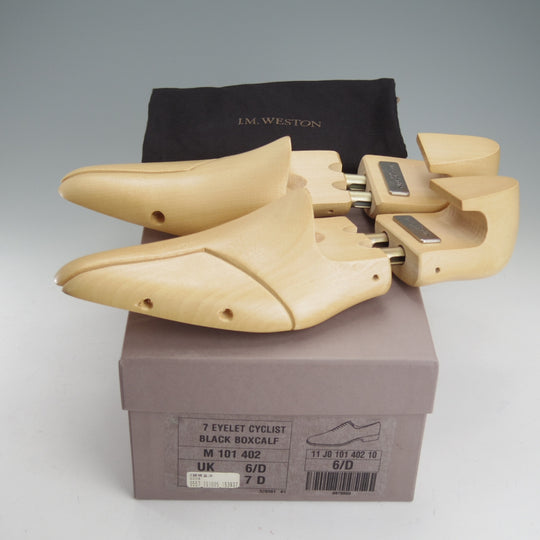 美品★J.M.ウエストン 6.5D【現行定価￥192,500-★純正ツリー付/402/フローラライン】ホールカット/J0ラスト/黒/Weston/ウエストン★o262