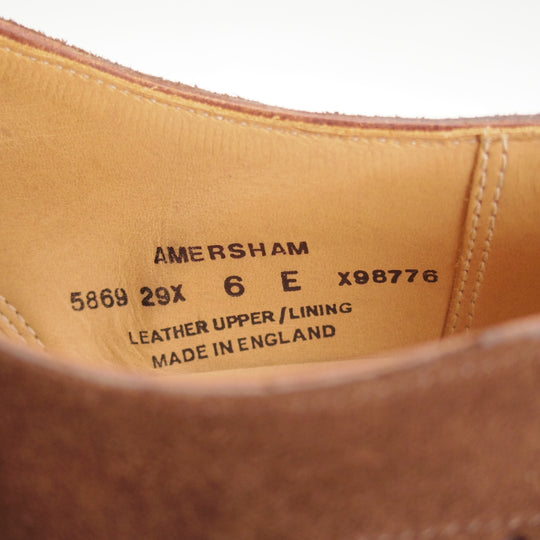 極美品★クロケット&ジョーンズ 6E【現行定価10万円以上★AMERSHAM/フルブローグ】スエード/濃茶/メンズ/Crockett&Jones★o801