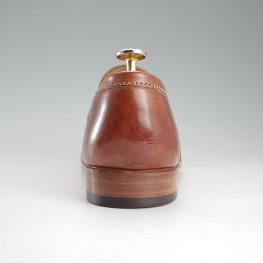 美品★(伊)F.LLIジャコメッティ SIZE 40【定価￥118,800-★コインローファー/FG254/LUIGINO】ホースレザー/茶/Giacometti★o802
