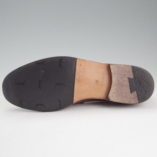 美品★(伊)F.LLIジャコメッティ SIZE 40【定価￥118,800-★コインローファー/FG254/LUIGINO】ホースレザー/茶/Giacometti★o802