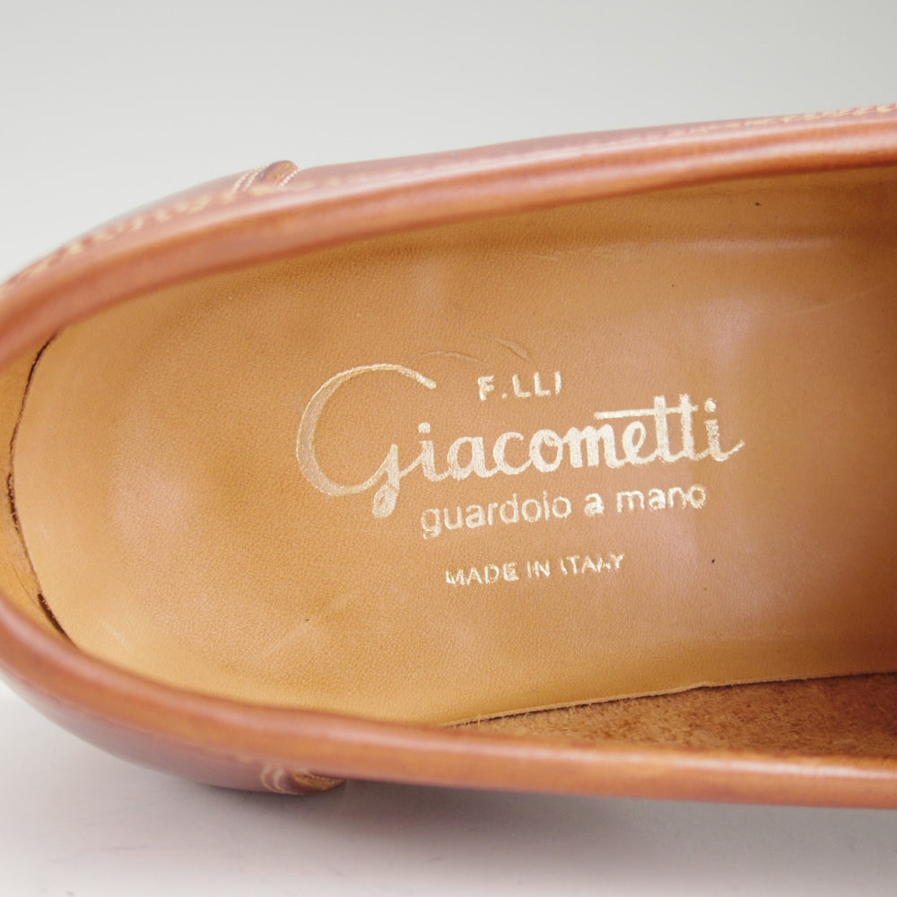 美品★(伊)F.LLIジャコメッティ SIZE 40【定価￥118,800-★コインローファー/FG254/LUIGINO】ホースレザー/茶/Giacometti★o802