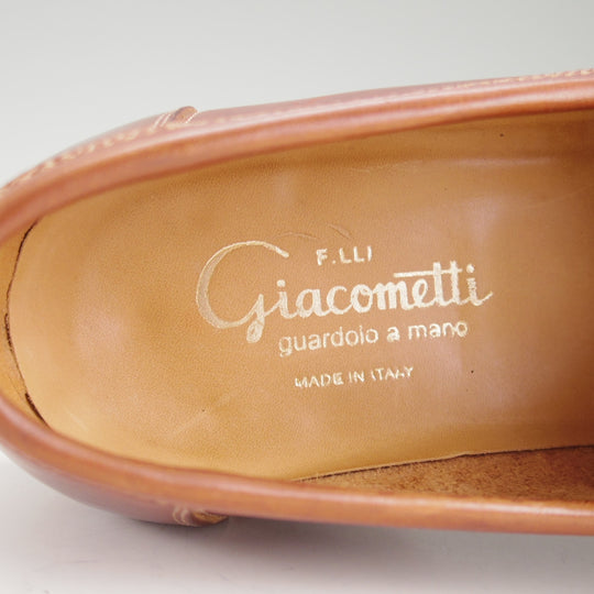 美品★(伊)F.LLIジャコメッティ SIZE 40【定価￥118,800-★コインローファー/FG254/LUIGINO】ホースレザー/茶/Giacometti★o802