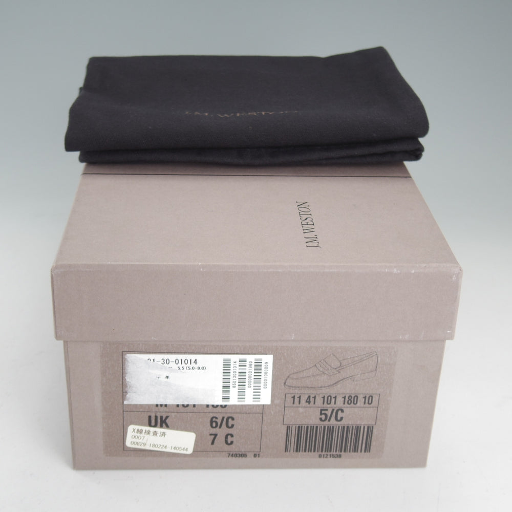 極美品★J.M.ウエストン 5.5C【現行定価￥165,000-★180/コインローファー】41ラスト/ボックスカーフ/黒/Weston/ウェストン★p390