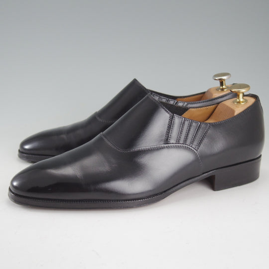極美品★(伊)エンツォ・ボナフェ SIZE 6【現行定価10万円以上★サイドエラスティック/黒】カーフ/メンズ/Enzo Bonafe★p391