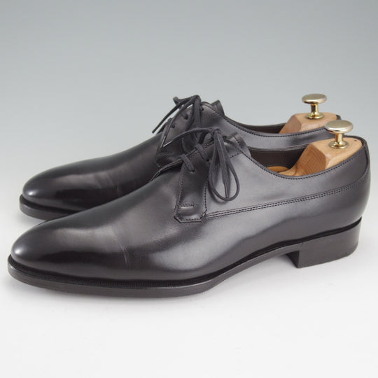 美品★エドワードグリーン 7E【現行定価20万円以上★GROSVENOR/Vフロント】915ラスト/プレーントゥ/カーフ/黒/メンズ/EDWARD GREEN★o266