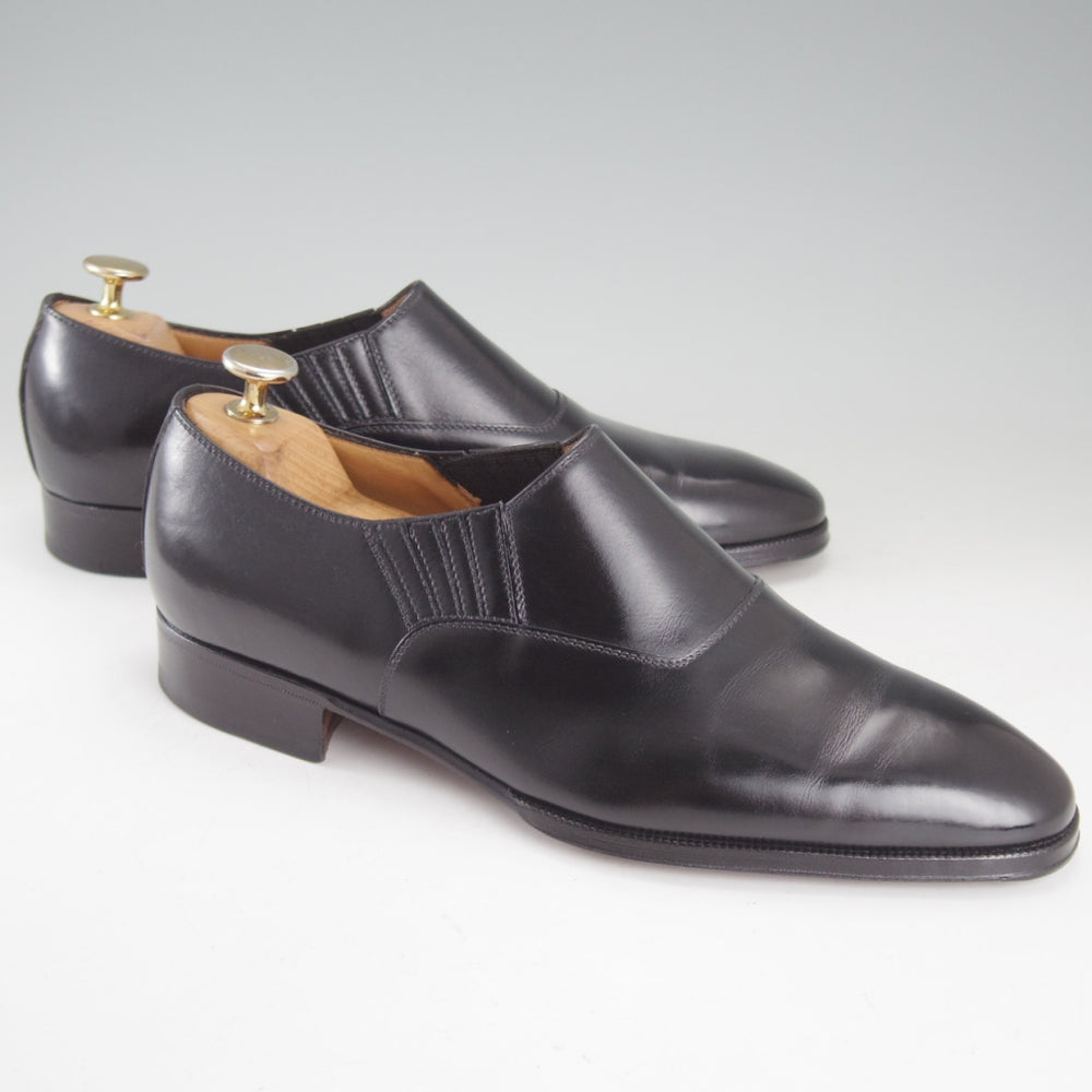 極美品★(伊)エンツォ・ボナフェ SIZE 6【現行定価10万円以上★サイドエラスティック/黒】カーフ/メンズ/Enzo Bonafe★p391