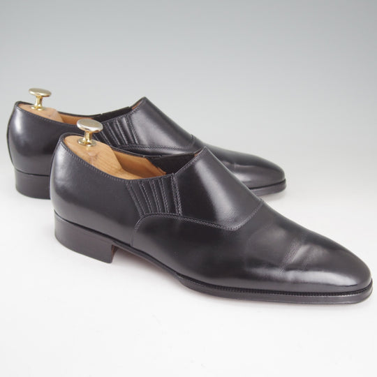 極美品★(伊)エンツォ・ボナフェ SIZE 6【現行定価10万円以上★サイドエラスティック/黒】カーフ/メンズ/Enzo Bonafe★p391