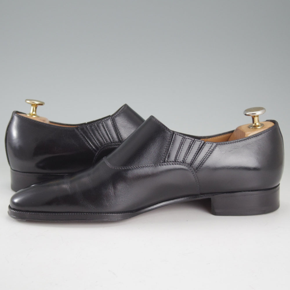 極美品★(伊)エンツォ・ボナフェ SIZE 6【現行定価10万円以上★サイドエラスティック/黒】カーフ/メンズ/Enzo Bonafe★p391