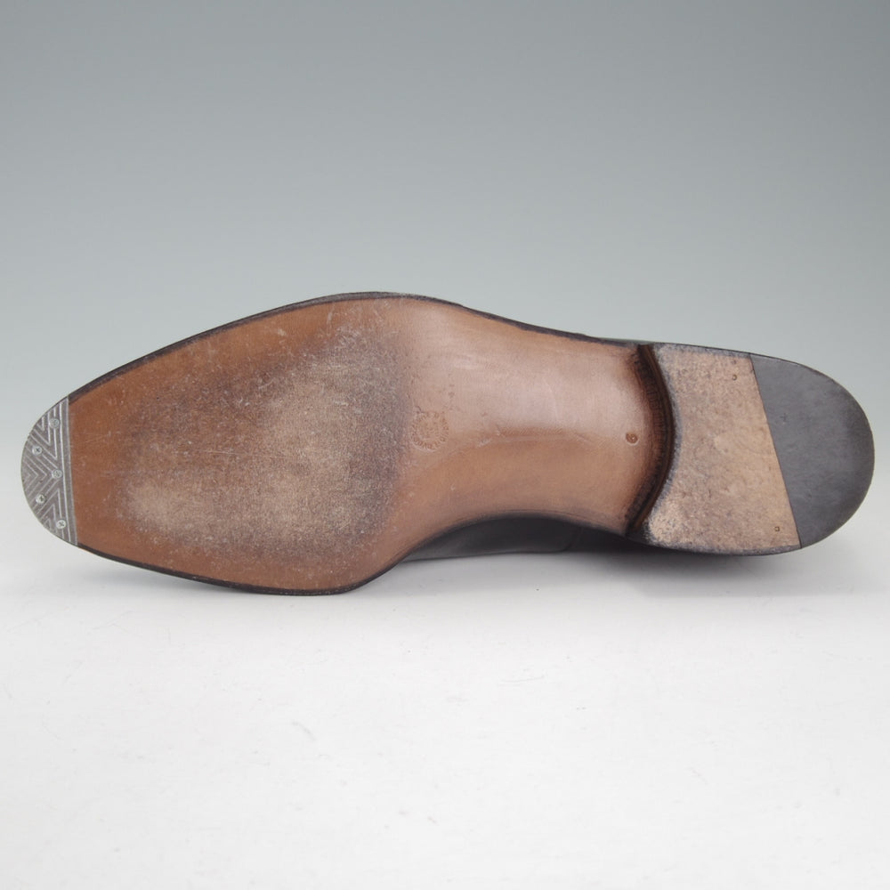 極美品★(伊)エンツォ・ボナフェ SIZE 6【現行定価10万円以上★サイドエラスティック/黒】カーフ/メンズ/Enzo Bonafe★p391
