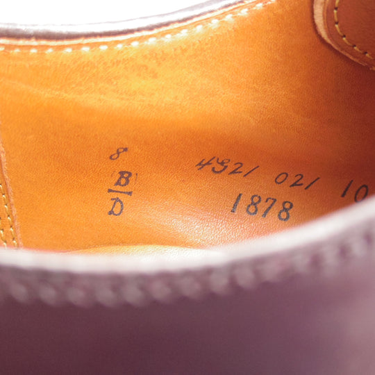 未使用★オールデン 8D【定価￥218,900-★コードバン仕様/モディファイドラスト】1878/モンクストラップ/#8/バーガンディー/ALDEN★o270