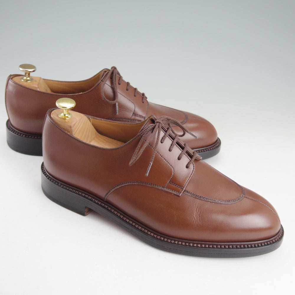 極美品★J.M.ウエストン 7.5E【現行定価￥187,000-★ハーフハント/598】Uチップ/25ラスト/ボックスカーフ/タン/茶/Weston/ウェストン★p393