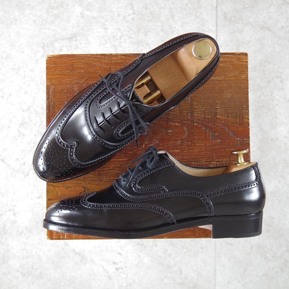 未使用★(伊)タニノクリスチー SIZE 6.5【貴重★デッドストック品/フルブローグ】カーフ/黒/メンズ/TANINO CRISCI★o816
