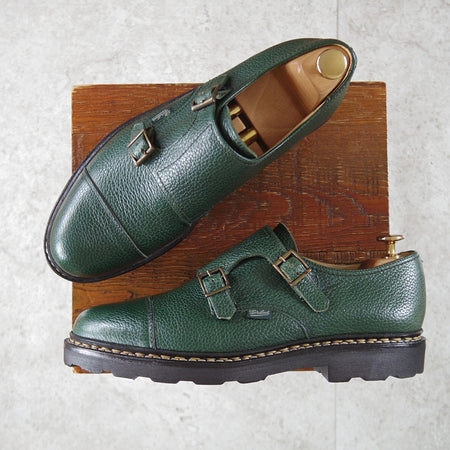 極美品★パラブーツ SIZE 7【定価￥96,800-★ウィリアム/WILLIAM】マルシェソール/ダブルモンク/グレインレザー/VERT/Paraboot★o817