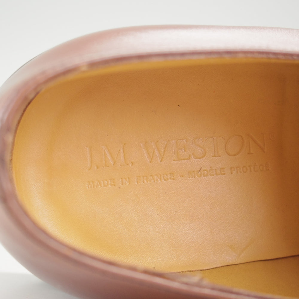 極美品★J.M.ウエストン 7.5E【現行定価￥187,000-★ハーフハント/598】Uチップ/25ラスト/ボックスカーフ/タン/茶/Weston/ウェストン★p393