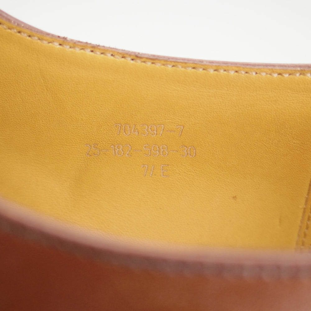 極美品★J.M.ウエストン 7.5E【現行定価￥187,000-★ハーフハント/598】Uチップ/25ラスト/ボックスカーフ/タン/茶/Weston/ウェストン★p393