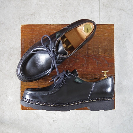 極上★パラブーツ(レディース) SIZE 4【定価￥94,600-★ミカエル/MICHAEL】チロリアンシューズ/リスレザー/NOIR/黒/Paraboot★n773