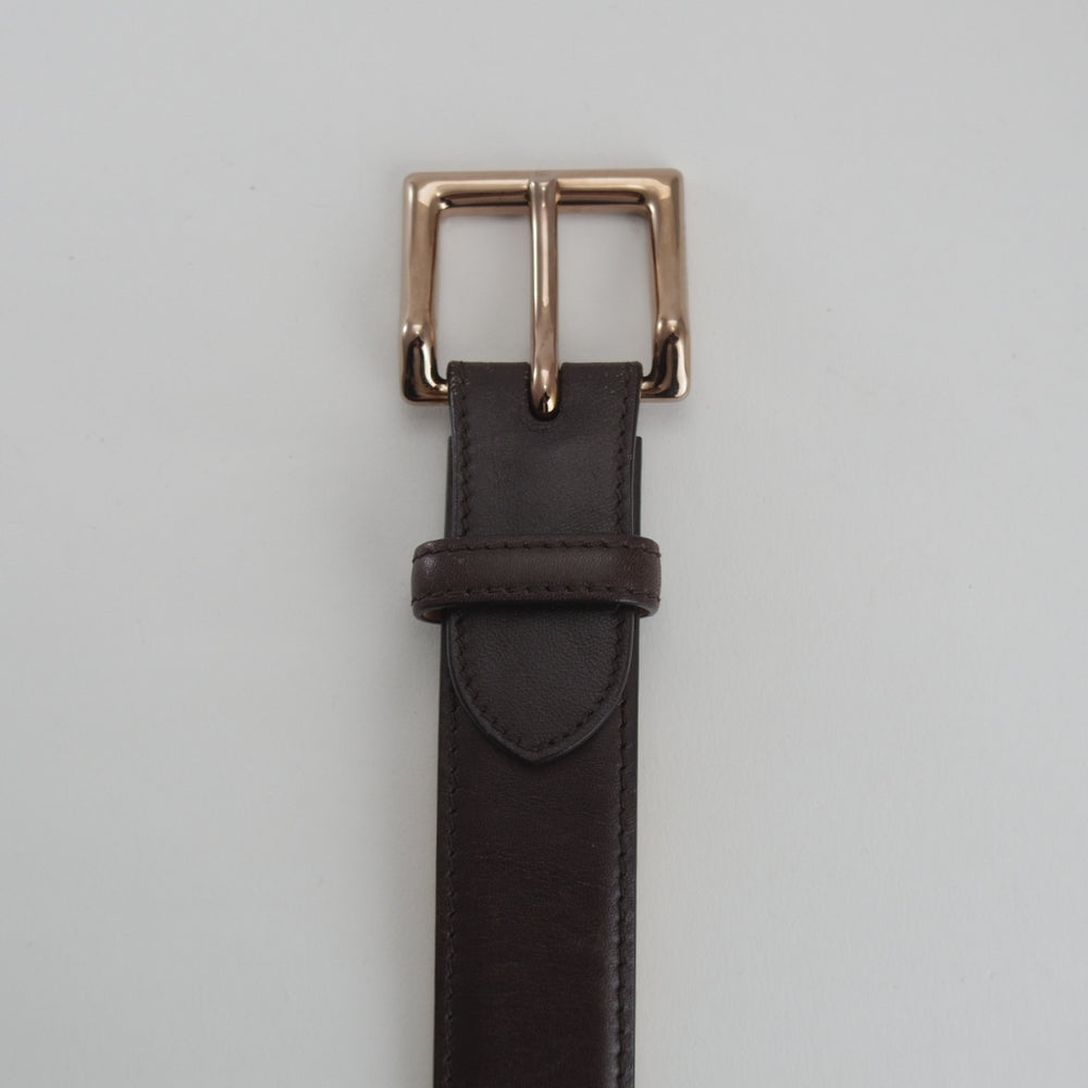 極美品★ジョンロブ 85㎝程度【現行定価10万円以上★ベルト/レザー/濃茶】メンズ/革/JOHN LOBB★o808