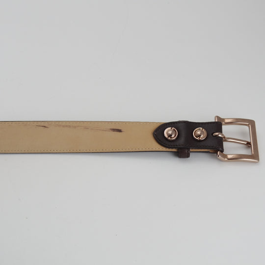 極美品★ジョンロブ 85㎝程度【現行定価10万円以上★ベルト/レザー/濃茶】メンズ/革/JOHN LOBB★o808