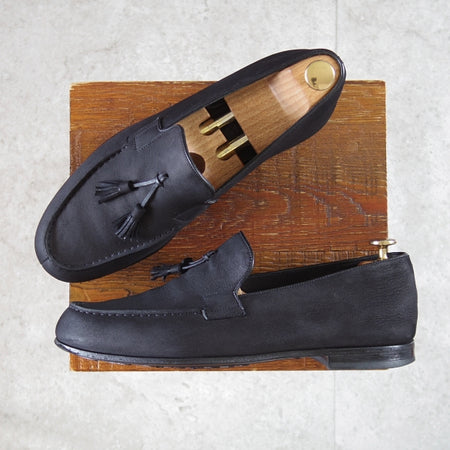 美品★J.M.ウエストン 8D【定価￥105,600-★ル・モック パンピーユ/286】45ラスト/ヌバック/黒/Le Moc’/Weston/ウェストン★n776