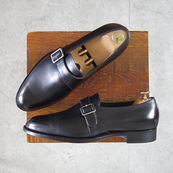 使用数回★三陽山長 SIZE 6.5【オーダー価格10万円以上★修八郎/モンクストラップ】R2010Sラスト/カーフ/黒/メンズ/Sanyo Yamacho★n777