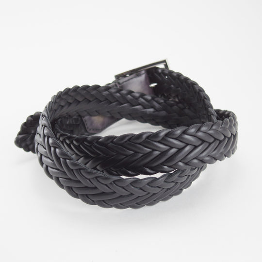 極美品★(仏)ベルルッティ 36インチ/90cm【高額★レザー/メッシュベルト/黒】メンズ/革/Berluti★o811