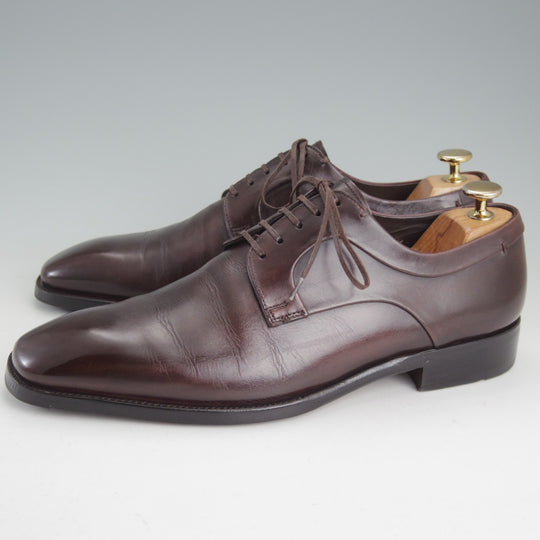 極上★(伊)エルメネジルド・ゼニア 7EE【貴重★グッドイヤーウェルテッド製法/Coutureライン】プレーントゥ/濃茶/Ermenegildo Zegna★p397