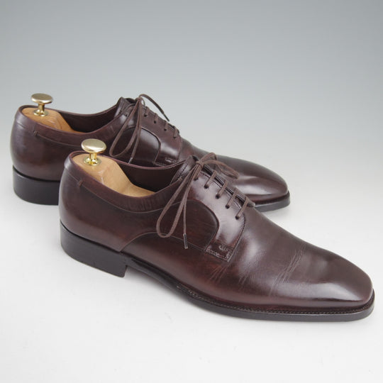 極上★(伊)エルメネジルド・ゼニア 7EE【貴重★グッドイヤーウェルテッド製法/Coutureライン】プレーントゥ/濃茶/Ermenegildo Zegna★p397