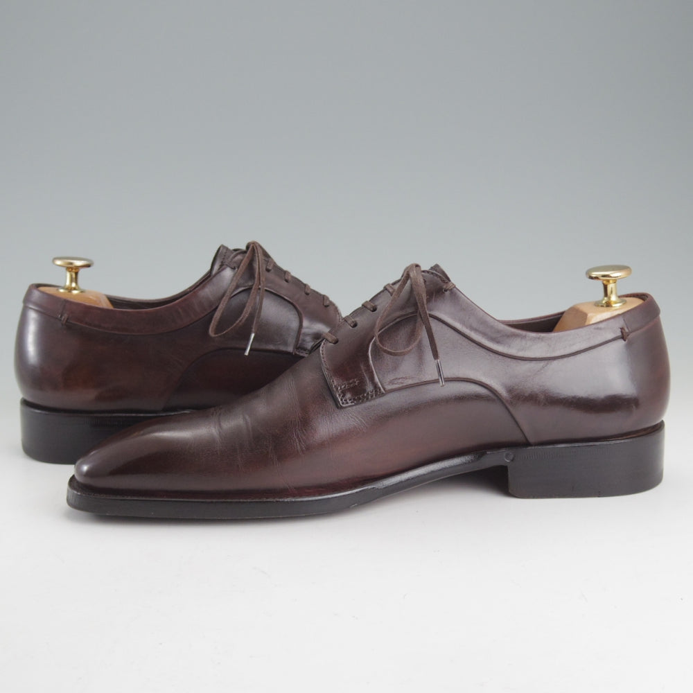 極上★(伊)エルメネジルド・ゼニア 7EE【貴重★グッドイヤーウェルテッド製法/Coutureライン】プレーントゥ/濃茶/Ermenegildo Zegna★p397