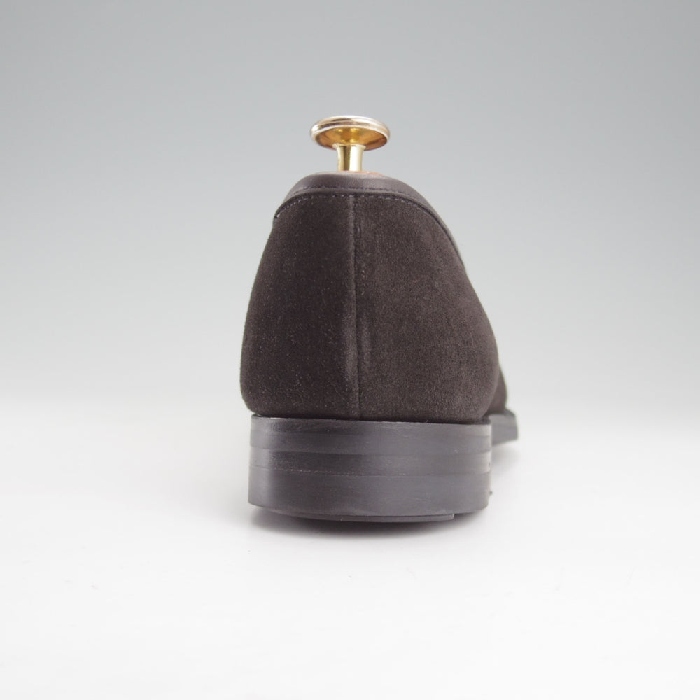 ほぼ未使用★クロケット&ジョーンズ 7E【定価￥110,000-★BOSTON 2/ボストン】376ラスト/コインローファー/スエード/黒/メンズ★o274