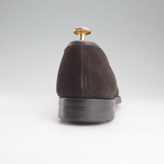 ほぼ未使用★クロケット&ジョーンズ 7E【定価￥110,000-★BOSTON 2/ボストン】376ラスト/コインローファー/スエード/黒/メンズ★o274