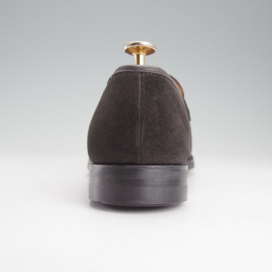 ほぼ未使用★クロケット&ジョーンズ 7E【定価￥110,000-★BOSTON 2/ボストン】376ラスト/コインローファー/スエード/黒/メンズ★o274