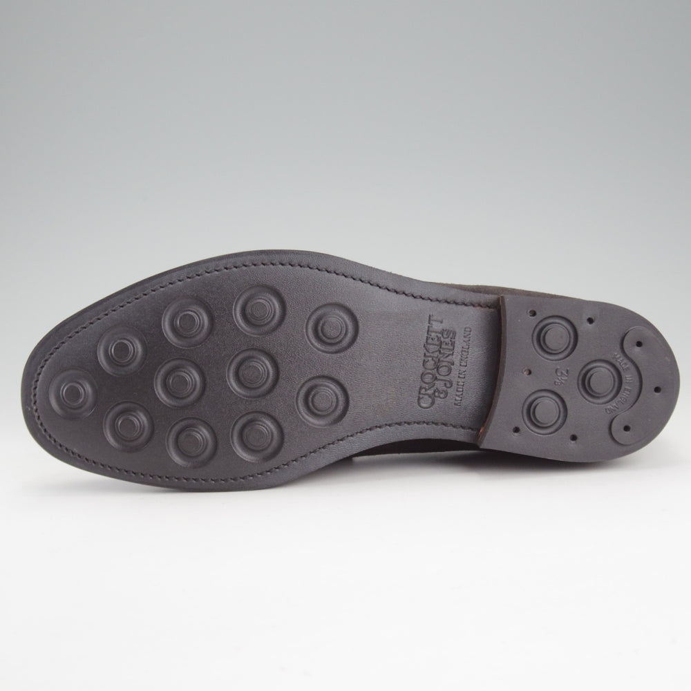 ほぼ未使用★クロケット&ジョーンズ 7E【定価￥110,000-★BOSTON 2/ボストン】376ラスト/コインローファー/スエード/黒/メンズ★o274