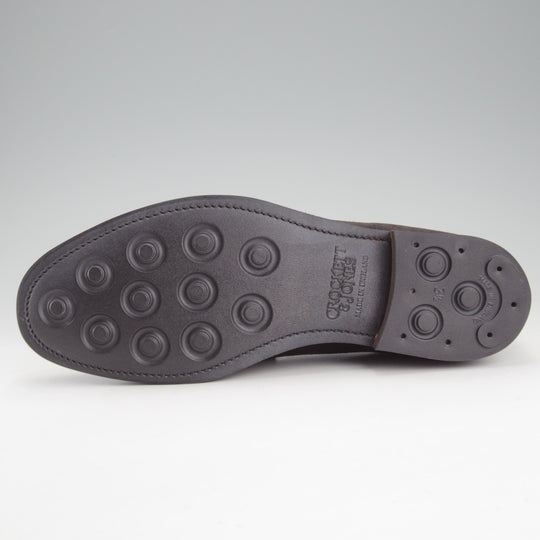 ほぼ未使用★クロケット&ジョーンズ 7E【定価￥110,000-★BOSTON 2/ボストン】376ラスト/コインローファー/スエード/黒/メンズ★o274