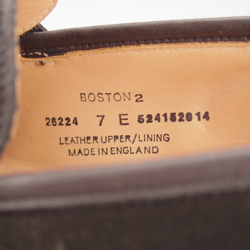 ほぼ未使用★クロケット&ジョーンズ 7E【定価￥110,000-★BOSTON 2/ボストン】376ラスト/コインローファー/スエード/黒/メンズ★o274