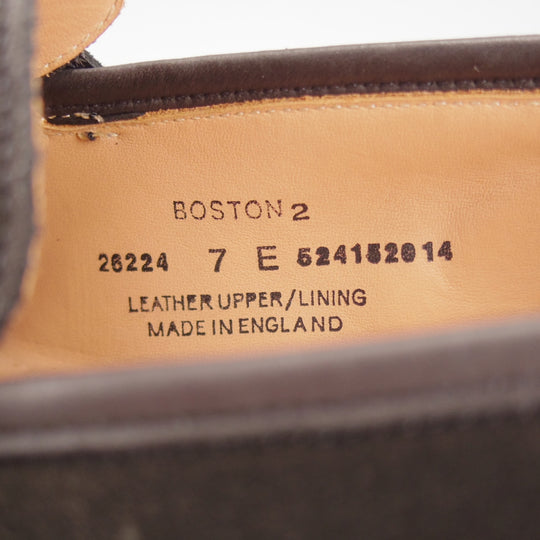 ほぼ未使用★クロケット&ジョーンズ 7E【定価￥110,000-★BOSTON 2/ボストン】376ラスト/コインローファー/スエード/黒/メンズ★o274