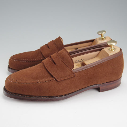 未使用★クロケット&ジョーンズ 6E【貴重★ディアスキン(鹿革)仕様のBOSTON 2/ボストン2】376ラスト/ローファー/茶/Crockett&Jones★o275