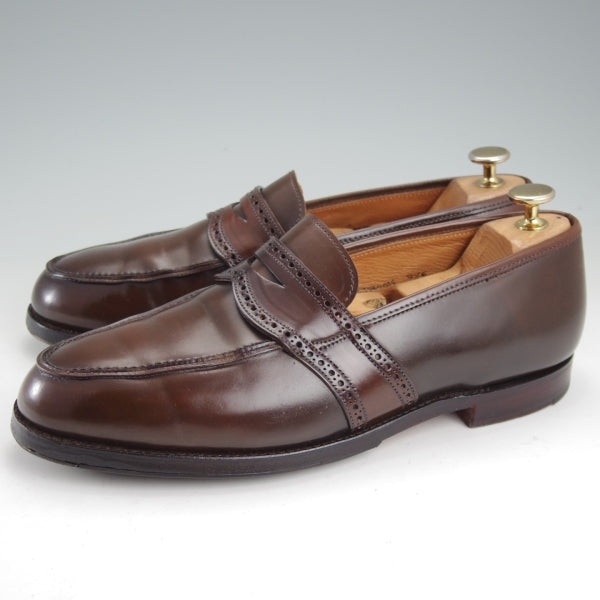 極上★クロケット&ジョーンズ UK7/US7.5E【貴重★コードバン/濃茶/ラルフローレン別注】コインローファー/Crockett&Jones★n769