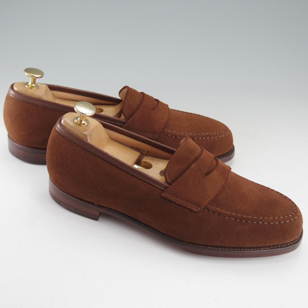 未使用★クロケット&ジョーンズ 6E【貴重★ディアスキン(鹿革)仕様のBOSTON 2/ボストン2】376ラスト/ローファー/茶/Crockett&Jones★o275