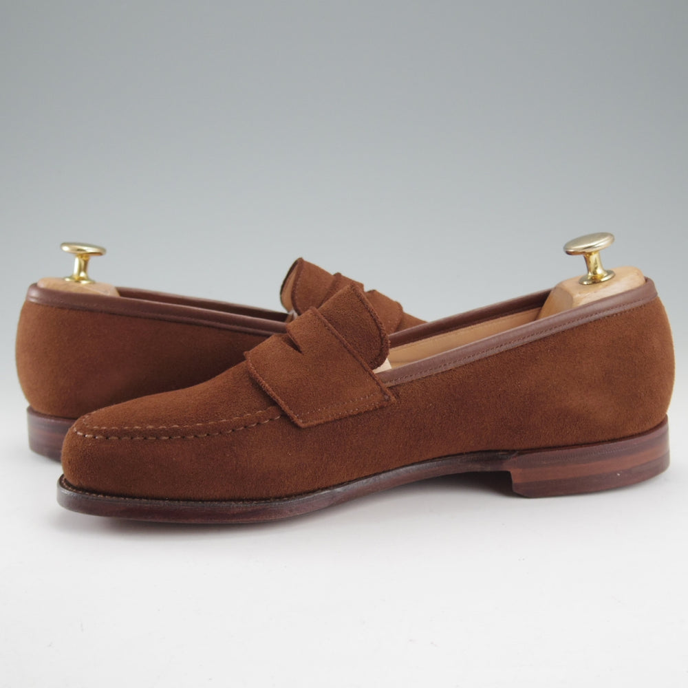 未使用★クロケット&ジョーンズ 6E【貴重★ディアスキン(鹿革)仕様のBOSTON 2/ボストン2】376ラスト/ローファー/茶/Crockett&Jones★o275