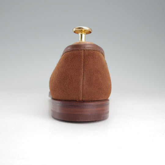 未使用★クロケット&ジョーンズ 6E【貴重★ディアスキン(鹿革)仕様のBOSTON 2/ボストン2】376ラスト/ローファー/茶/Crockett&Jones★o275