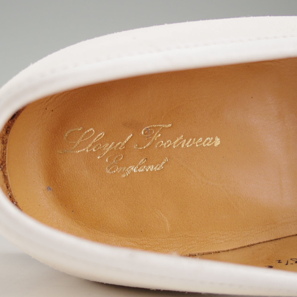 極美品★クロケット&ジョーンズ 8.5E【マスターロイド★MARLBOROUGH/ローファー】フルサドル/スエード/白/Crockett&Jones★o815