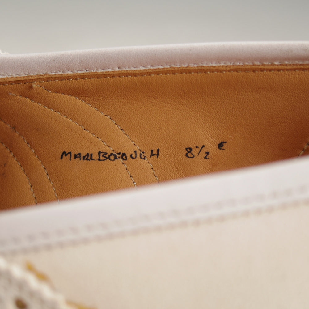 極美品★クロケット&ジョーンズ 8.5E【マスターロイド★MARLBOROUGH/ローファー】フルサドル/スエード/白/Crockett&Jones★o815