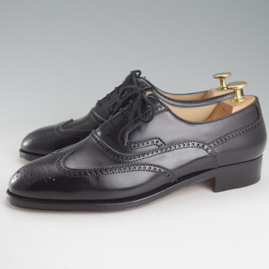 未使用★(伊)タニノクリスチー SIZE 6.5【貴重★デッドストック品/フルブローグ】カーフ/黒/メンズ/TANINO CRISCI★o816