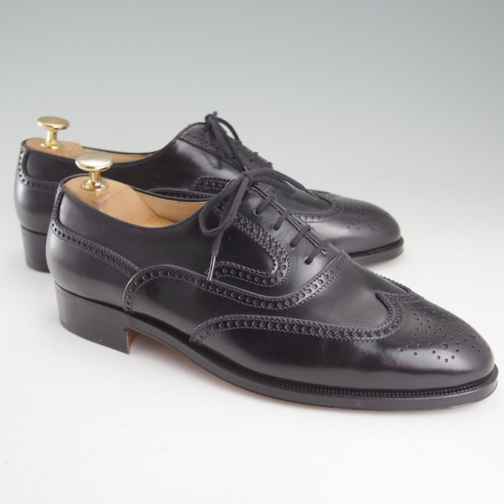 未使用★(伊)タニノクリスチー SIZE 6.5【貴重★デッドストック品/フルブローグ】カーフ/黒/メンズ/TANINO CRISCI★o816