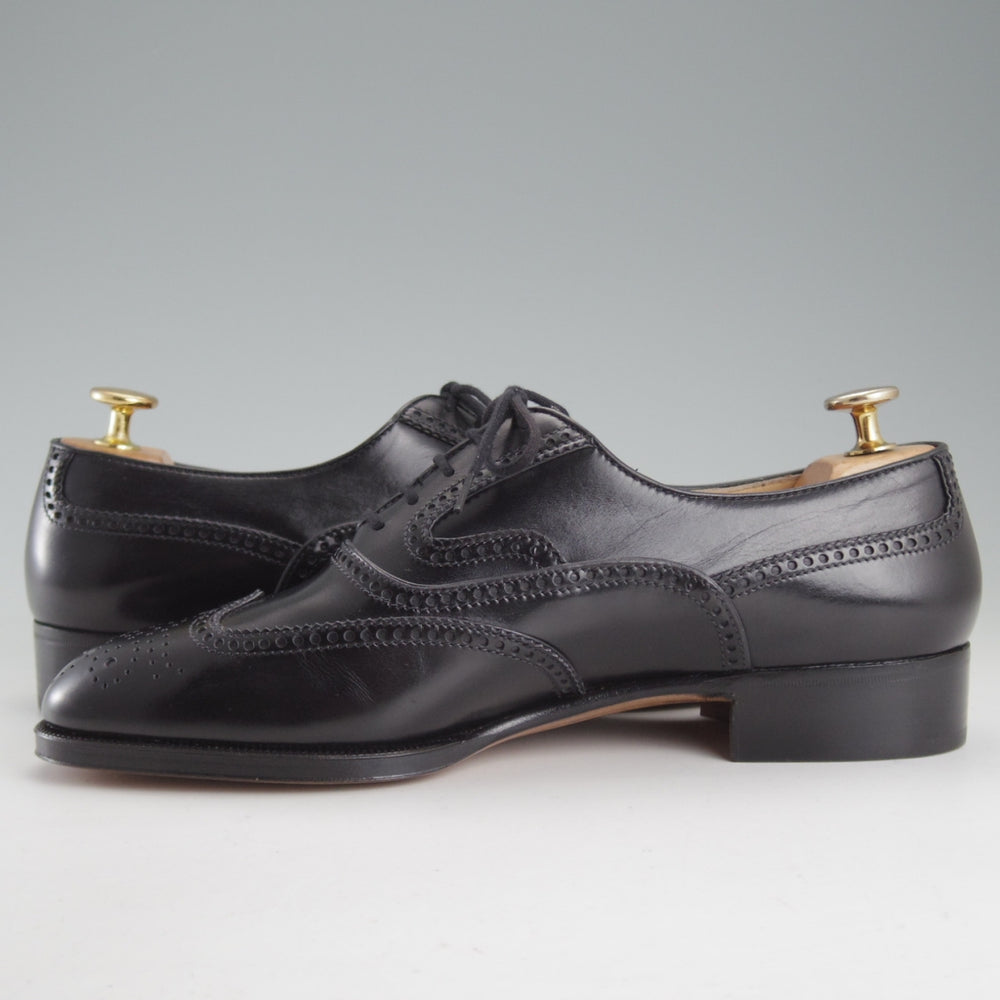 未使用★(伊)タニノクリスチー SIZE 6.5【貴重★デッドストック品/フルブローグ】カーフ/黒/メンズ/TANINO CRISCI★o816